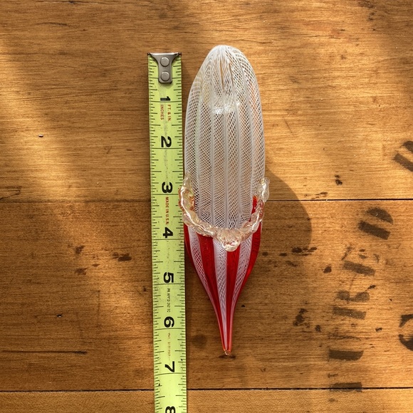 Venetian Lattacino Italian ribbon Glass Slipper - Picture 9 of 11